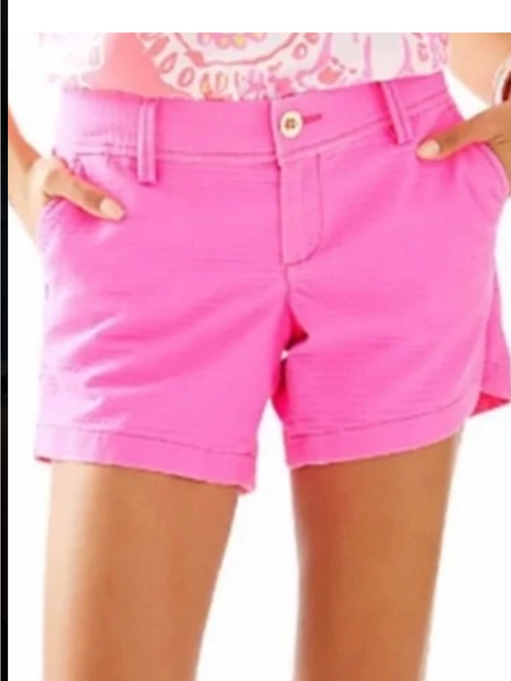 Lilly Pulitzer Vibrant Pink Stretch Jean Shorts